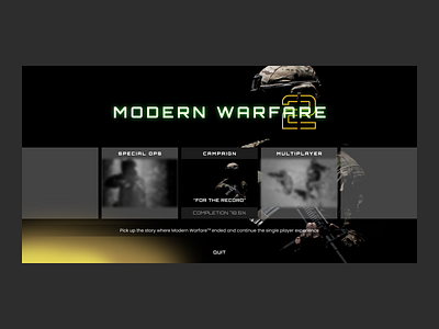 Call of Duty Modern Warfare 2 army call of duty desktop figma game multiplayer soldier ui design uiux user interface