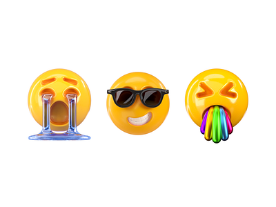 Emojies Icons Pack 3d animation behance blink cartoon cinema4d emoji face icon illustration minimal not flat design octane smile ui web yellow