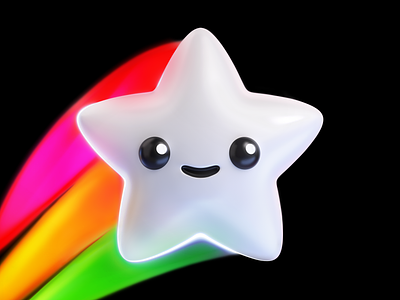 Blink Star 2d 3d after effects art cartoon cinema4d face icon illustration octane rainbow smile star yeys