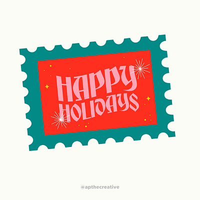 Happy Holidays Stamp GIF christmas happy holidays holiday holidays mail mailer post postcard stamp vintage xmas