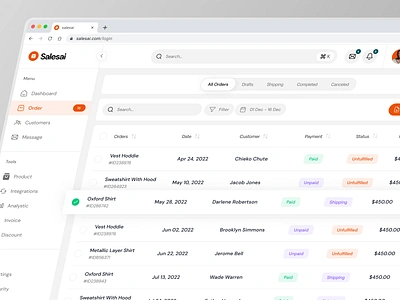 Order Page Dashboard Design admin clean customers details dashboard dashboard design marketing dashboard order order details order page orders product design saas saas design sales sales dashboard sales design transactions ui webapp