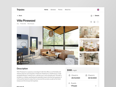 Tripsiec - Details Page agency apartement booking company company profile destinations details details page product page property real estate travel travel landing page trip villa web web design web page web site website