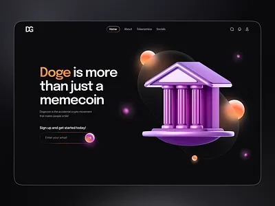 Web3 Cryptocurrency Website 3d blockchain crypto design cryptocurrency dark mode gradients minimal shapes ui inpiration ui inspiration ui ux design web3 website design