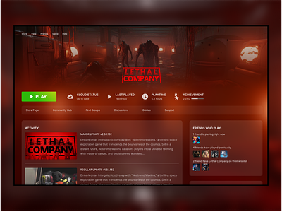 Steam Reimagined UI Concept concept ui design dark mode desktop concept desktop design desktop ui game detail page game store ui landing page steam steam ui ui ui concept ui design ui inspo website design