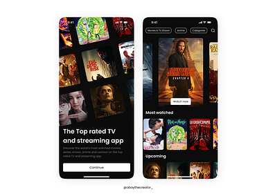 TV app app design figma mobile movie series shows streaming tv tv app ui uiux ux