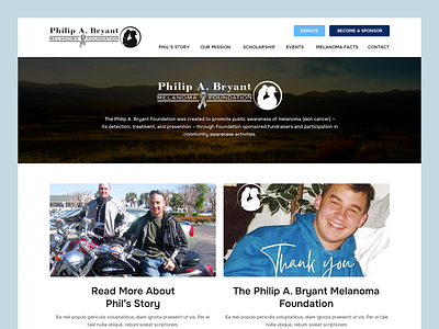 Philip A. Bryant Melanoma Foundation // Web Design community donation foundation fundraising non profit non profit web design scholarship web design