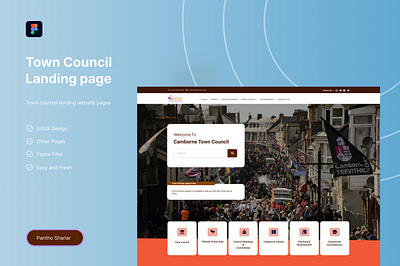 Town Council landing page landing page town council landing page ui web design web page