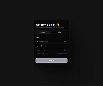 Register block - App Design app app design clean credentials dark design login minimal modern register ui