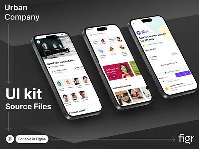 Make Urban Company UI your own android app design branding business design editable figma free ios kit mockup product design redesign service providers template ui ui kit ui ux urban company website