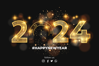 happy new year design by sujon 2024 crad desgin graphic design happy new year happy new year design by sujon logo