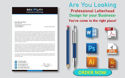 Professional letterhead, flyer and stationery in word format 3d animation branding business card business card design cards design fiverr flyer flyer design graphic design letter head design letterhead logo motion graphics stationery stationery design visiting card word format word template