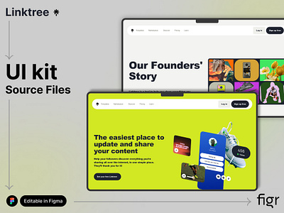 Make Linktree UI your own branding design editable figma free kit landing page links linktree mockup redesign social software template ui ui ux web app web design web template website