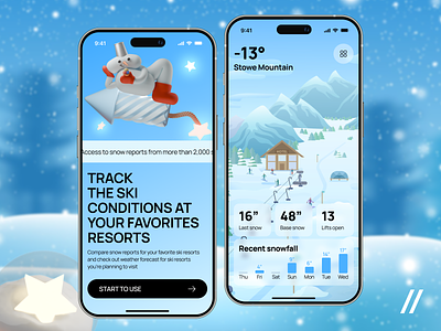 Weather App android app app design design forecast interface ios location mobile mobile app mobile ui product design ski ski resort skiing snow report ui ux weather