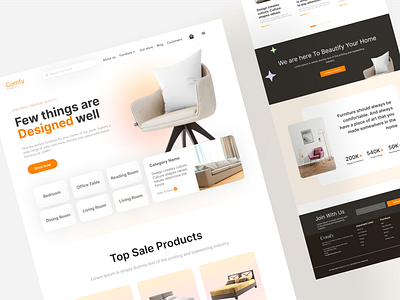 Furniture Website Landing page architecture branding ecommerce flat home page interface interior landing landing page marketplace online shop online store psd saas ux web web 3 web3 webdesign website