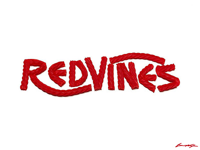 Red Vines [logo made with Red Vines] candy logo red vines typography