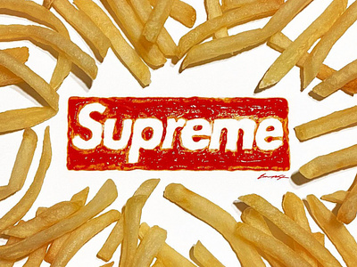 Supreme [fries and ketchup] food ketchup logo mcdonalds supreme typography