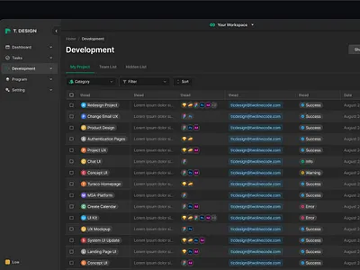 Dark Mode UI Design color dark darkmode design icon landing landing page table toolkit ui ux web