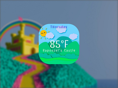 Daily UI Challenge #037 Weather 3d adobe animation app branding children cute daily 100 daily ui day 37 fantasy figma graphic design kids logo motion graphics ui ux weather widget