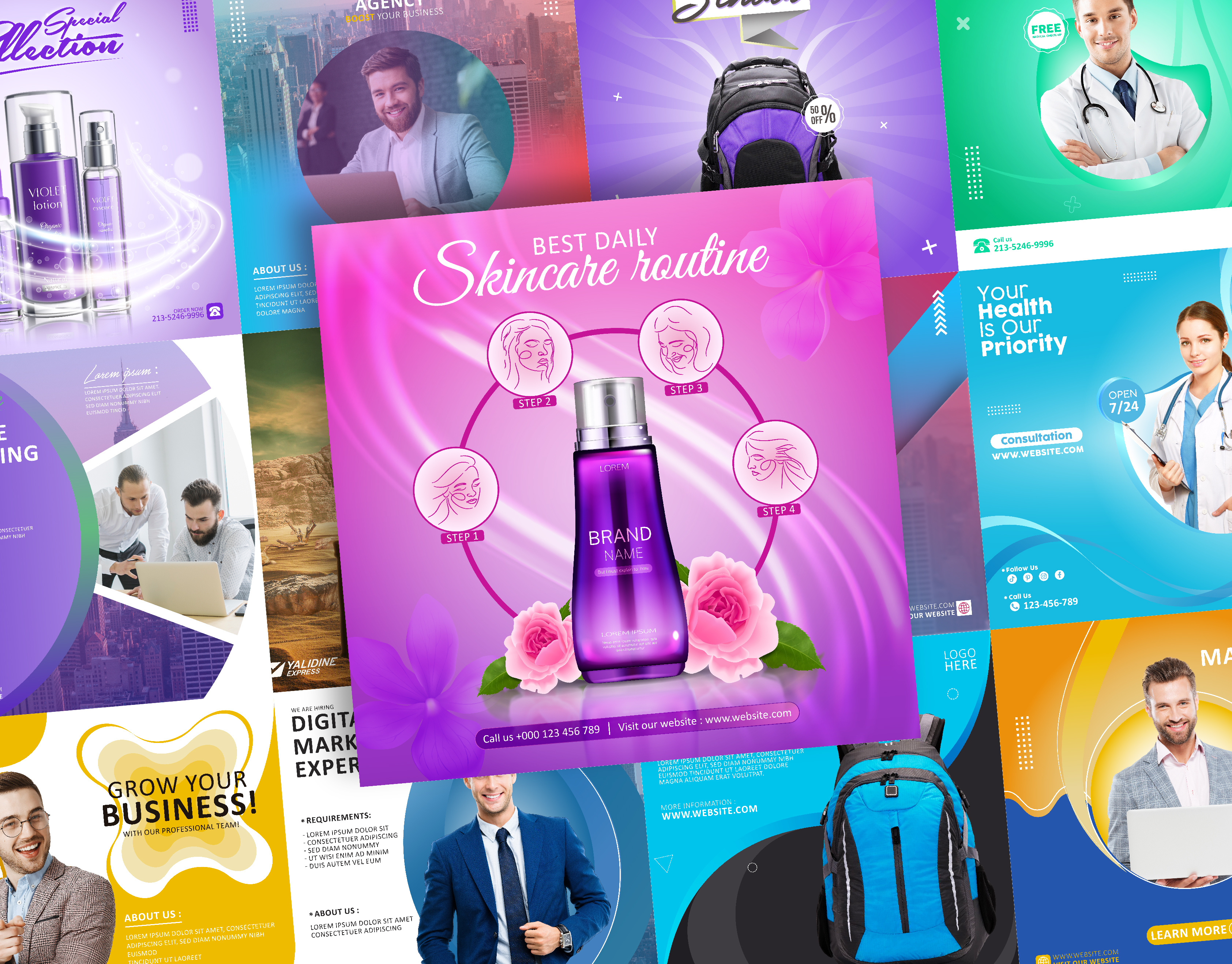 Illustrator social media posts adobe illustrator advertising banner banner design brand identity freepik graphic designer social media social media design social media post template visual identity web banner web design