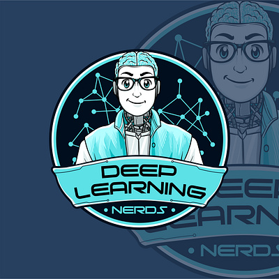 Deep Learning Nerds Logo branding design digital illustration drawing graphic design illustration it logo logo design logo illustration mascot robot science technology vector web