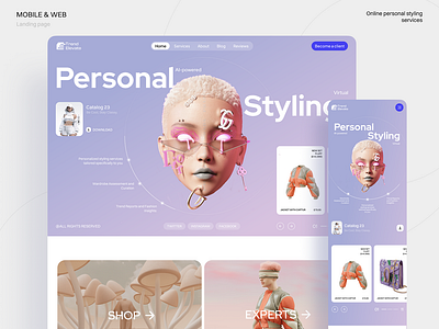 AI Powered Fashion UI/UX Design figma graphic design landingpage mobile app ui website wireframe