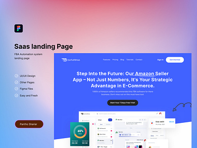FBA Automation Tool Website fba automation landing page landing page saas landing page ui web design