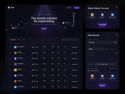 Signal Site Design bitcoin blockchain chart crypto crypto web design inspiration cryptocurrency dao defi exchange fintech investing landing landing page landing page design inspiration nft saas staking trading web 3 web3