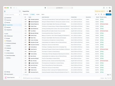 Dense Dashboard Layout 🌫️ aside checkbox dashboard dense design footer header list nav profile saas side sidebar table ui web design