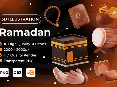 Ramadan 3D Icon 3d 3d blender arabic bedug eid eid mubarak graphic design icon icon set illustration islam islamic kareem mosque mubarak muslim quran ramadan ui uiux