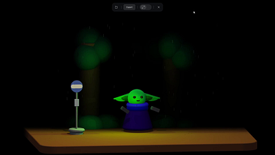 Interactive Baby Yoda 3d animation design landing page product design spline star wars ui ux yoda