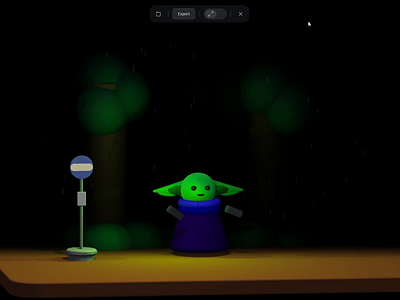 Interactive Baby Yoda 3d animation design landing page product design spline star wars ui ux yoda