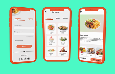 Fast Food Mobile App app design