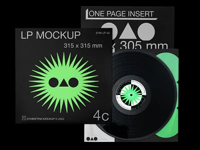 Vinyl Mockup 4C branding gatefold vinyl mockup graphic design logo lp mockup record label record mockup symmetria mockup typography vinyl mockup vinyl record mockup