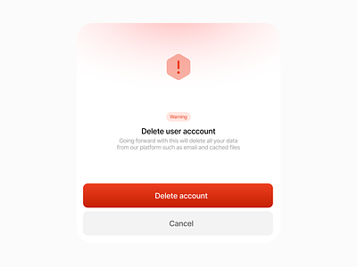 Delete account warning modal app branding design error graphic design illustration logo modal typography ui ux vector web