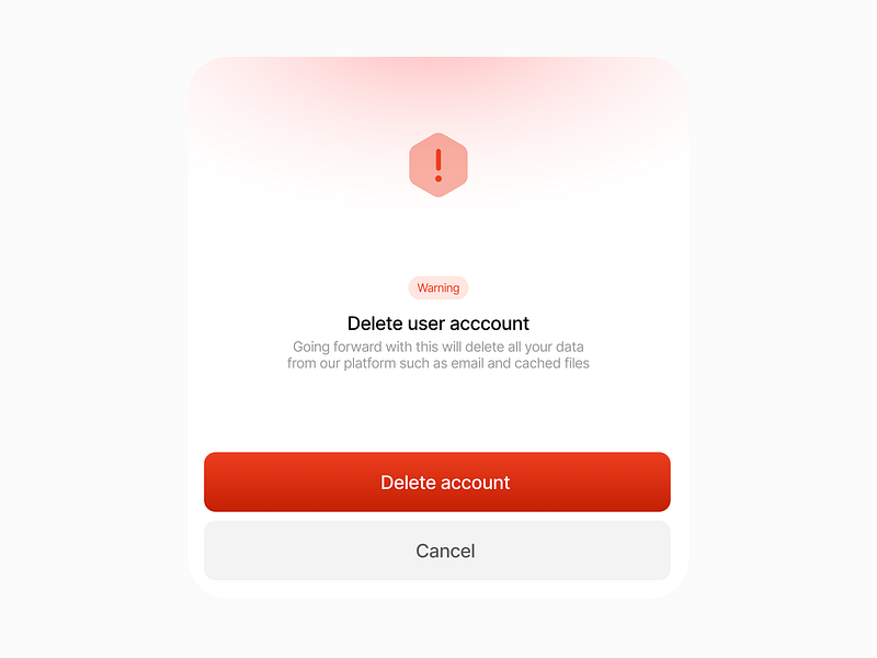Browse thousands of Warning Modal images for design inspiration | Dribbble