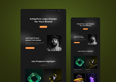 UI Design For Portfolio Website adobe xd figma graphic design illustrator photoshop ui uiux uiux design user experience user experience design user interface user interface design