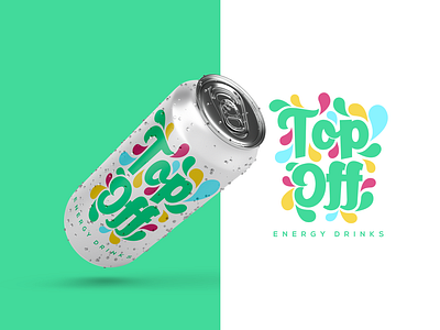 Top Off 2d aquamarine baby blue branding clean design energy drink graphic design illustration logo modern pink simple top off energy drink typography yellow