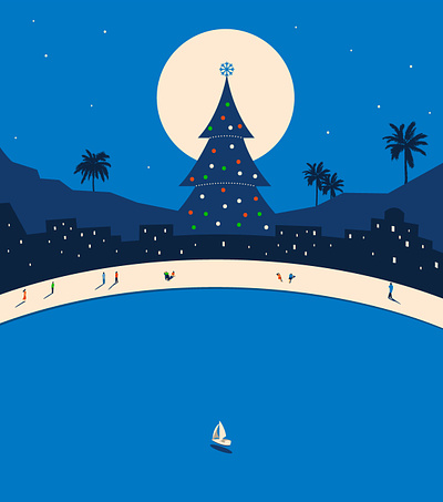 Merry Xmas christmas christmas tree digital illustration illustration vector