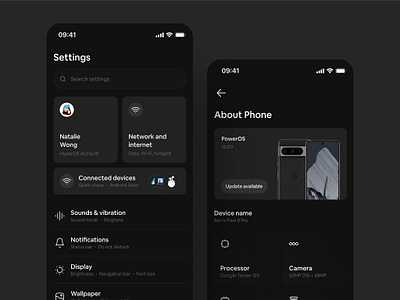 Mobile OS Settings Page Design android dark mode figma os settings ui uiux