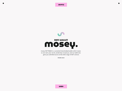 mosey._1 🦖🩷 art branding crypto cryptowallet currency defi defiwallet design digital draw green illustration logo pink presentation wallet