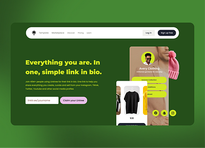 Linktree Hero Section Replication graphic design ui ux