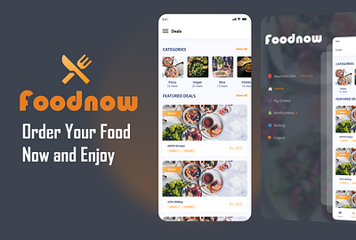 Food Now App UI Design adobe xd android app ui flutter food app ios splash ui
