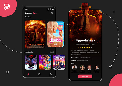 Movie App app design cards colorful web design figma homepage mobile movie app typography ui ui design ux