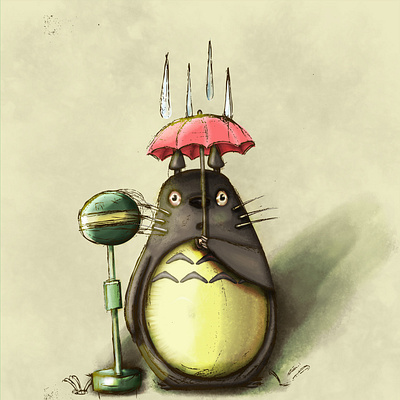 Totoro from ''My Neighbor Totoro'' adobe illustrator adobe photoshop character design digital 2d fanart illustration totoro