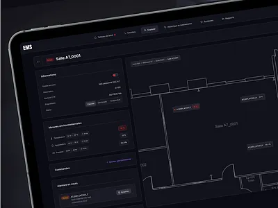 EMS - Explore app dark desktop industry pharmaceutical tablet ui