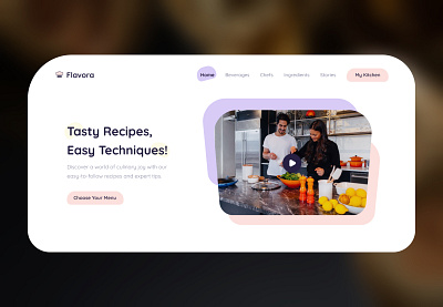 Flavora - Food Recipes Website figma home page landing page ui ui design uiux design ux design website design