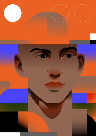 Abstract portrait abstract abstract portrait composition design experimental gradient illustration laconic layout lines man man illustration minimal portrait portrait illustration poster splash