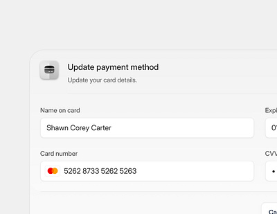 Update Payment Method 💳 app componet figma finance icon payment product ui ux web