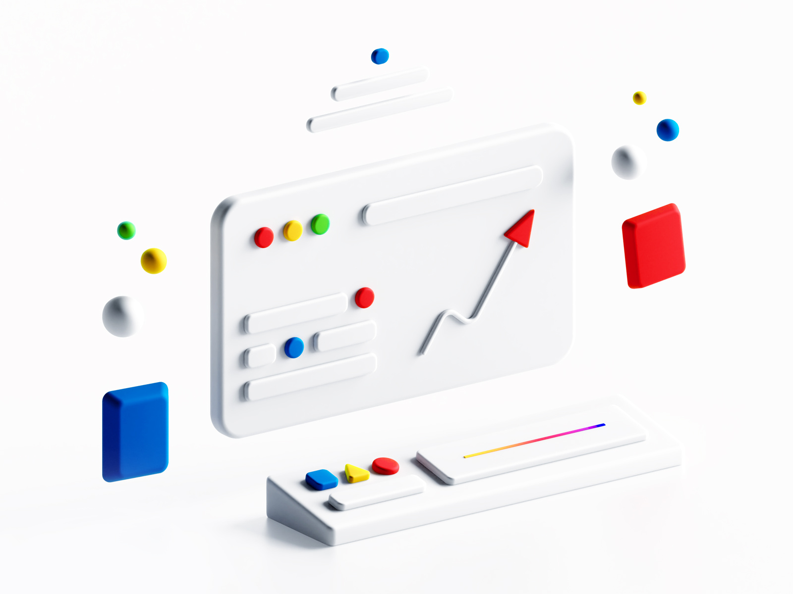 Computer Simple UI 3d computer design geometry graphic design motion graphics ui white