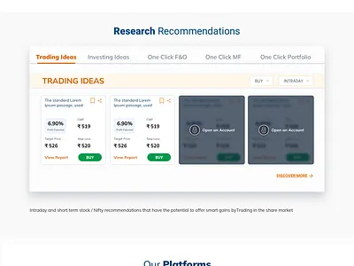 ICICI Direct Home Page IPO Customer home page landing page ui user interface design